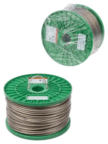 Трос стальной в полимерной оболочке поверенный ТСП-П-4-130, диаметр 4 мм, длина 130 м, катушка, | SQ1027-0630 | TDM