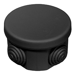 Коробка распределительная для о/п черная 65х40 (200шт/кор) IP55 безгалогенная (HF) | 40-0100-9005 | Промрукав