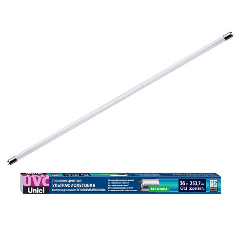 EFL-T8-36/UVCB/G13/CL Лампа ультрафиолетовая бактерицидная. Спектр UVC 253,7нм. Картон. | UL-00007278 | Uniel