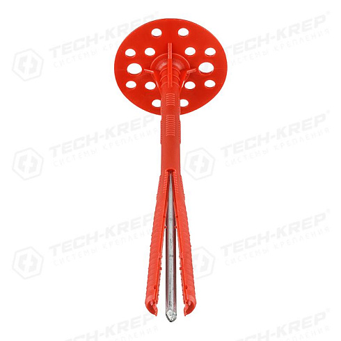 Дюбель для теплоизоляции с мет. гвоздём 10х200 (25 шт) - пакет ( 1,157 кг) | 102051 | Tech-KREP