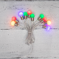 Гирлянда светодиодная Мини-лампочки 1.5 м, 10 LED, прозрачный ПВХ, цвет свечения мультиколор, 2 х АА (батарейки не в комплекте) | 303-074 | NEON-NIGHT