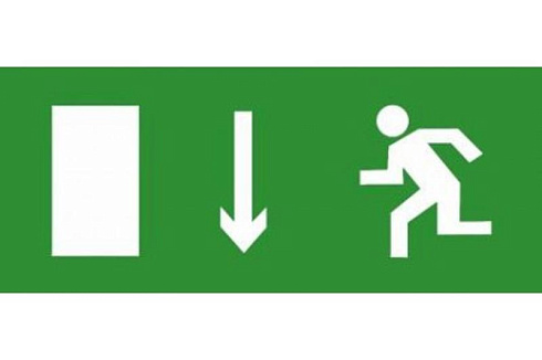 Эвакуационный знак ЭП09 Выход (левосторонний) 140x280 мм | ЭП09 140280 | TechnoLux
