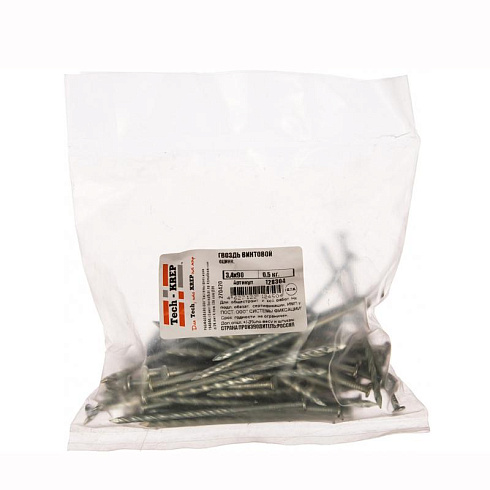 Гвоздь винтовой оцинк. 3,4х90 (0,5 кг) - пакет | 128304 | Tech-KREP