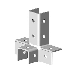 Угловой соединитель 4 профилей 3D, толщ. 4,0 мм, гальван. цинк, 868149 | УС-4х3D-4,0-ЭЦ |  Ostec