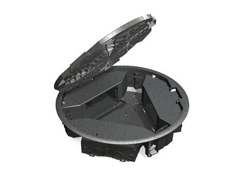 Simon Connect Люк в пол с горизонт.подключ.потребителей на 3 S-модуля, круглый, глубина 69мм, серый | SF300C-1 | Simon