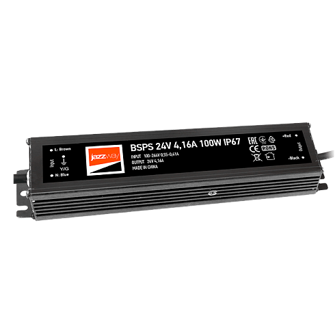 Драйвер для светодиодной ленты LED BSPS 24V 4,160A=100W IP67 3 г.гар. | .5015579 | Jazzway