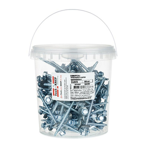 Саморез КР ZP св. 4,8х76 (100 шт) - ведро ( 0,858 кг) | 104749 | Tech-KREP