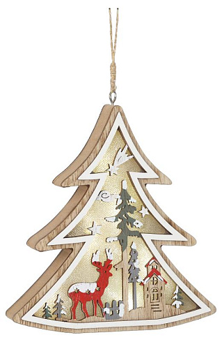 Новогодний декоративный светильник Ёлочка, ENGDS-17 h 14 см, 3ААА, IP20 | Б0056010 | ЭРА