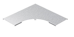 Крышка к углу плоскому плавному универсальному 90 град. к лотку 400 радиус 200 мм, толщ. 1,0 мм, Сендзимир цинк, 020344 | КУПТРП90-400-1,0-R200-СЦ |  