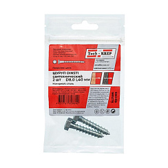 Болт DIN 571 сантехнический оцинк 8х40 (2 шт) - пакет ( 0,033 кг) | 102586 | Tech-KREP