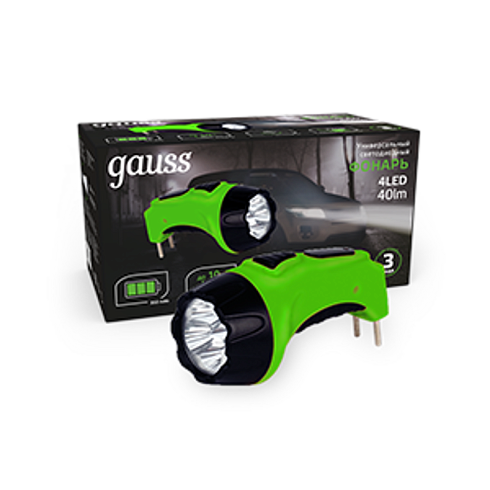 Фонарь ручной GFL104 4LED 40lm lead acid 350mAh LED 1/12/72 | GF104 | Gauss