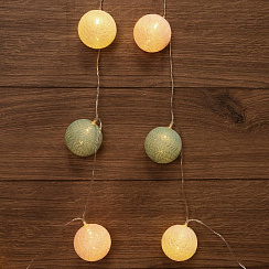 Тайские фонарики Перламутр 3.5 м, 20 LED, прозрачный ПВХ, цвет свечения теплый белый | 303-078 | NEON-NIGHT