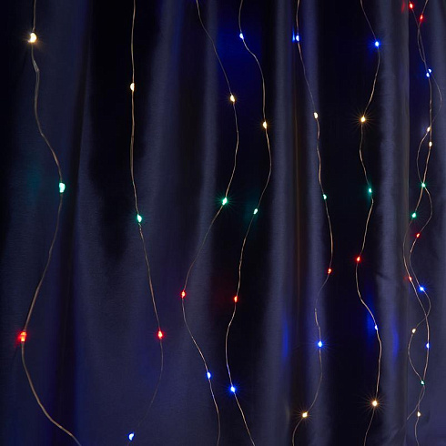 Гирлянда-занавес USB 240 LED 2*2м, мульти, IP20 , сетевой шнур 2м в комплекте, CL590 | 41637 | FERON