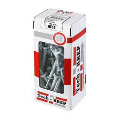 Дюбель-гвоздь 6х60 гриб. манжета (полипропилен) (40 шт) - коробка с ок ( 0,219 кг) | 112711 | Tech-KREP