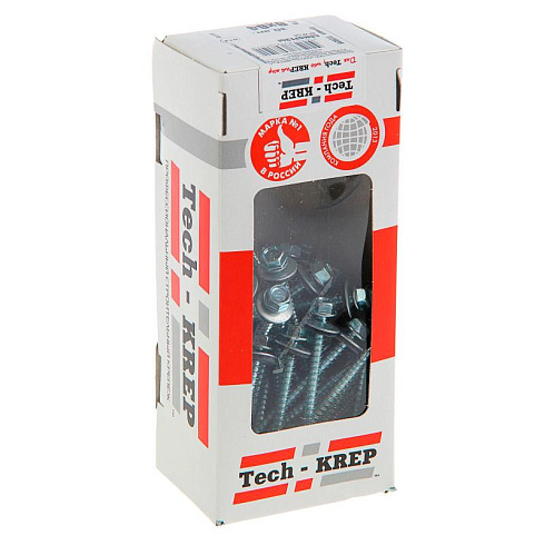 Саморез КР ZP св. 4,8х64 (30 шт) - коробка с окном ( 0,269 кг) | 112028 | Tech-KREP