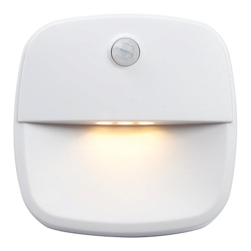 Светильник-подсветка с датчиком движения 3LED 0,5W (3хААА в комплект не входят) 3м , IP20, 75*75*27mm, квадрат, белый, FN1220 | 41881 | FERON