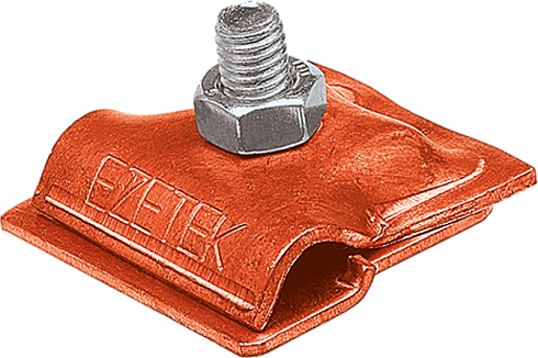 Держатель проводника круглого 6-10 мм для фальца 0.7-3 мм, медь|91093|Ezetek