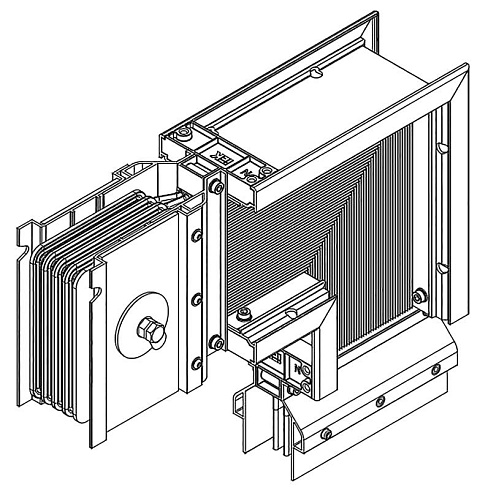 Секц. угл. вниз н/1 2500А Al 3L+N+1/2PE IP55 тран. IEK | LB-2500A5-35-F-LDE | IEK