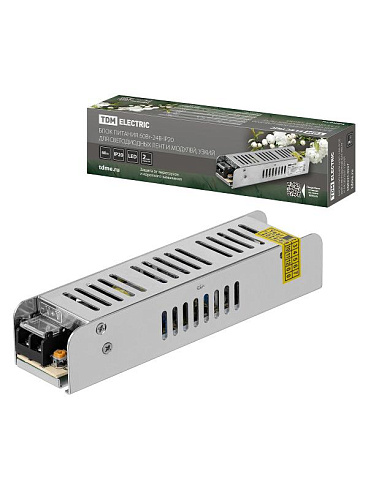 Блок питания 60Вт-24В-IP20 для светодиодных лент и модулей, металл, узкий,  | SQ0331-0557 | TDM