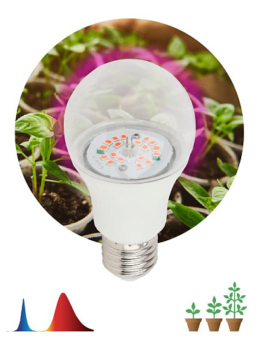Лампа светодиодная фито для растений 12Вт E27 красно-синий спектр FITO-12W-RB-E27-K | Б0039070 | ЭРА