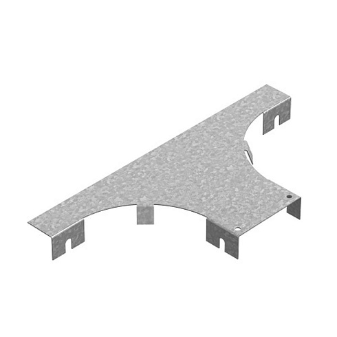 Крышка к ответвителю горизонтальному к лотку ПЛК 300, толщ. 1,2 мм, Сендзимир цинк, 021837 | КОПЛК-300-1,2-R100-СЦ |  Ostec