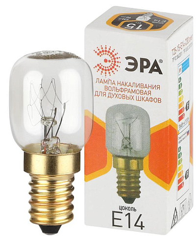 Лампа накаливания  T25 15Вт Е14/E14 230В  для духовых шкафов | Б0066391 | ЭРА