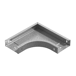 Угол горизонтальный 90 град. к лотку ПЛК 300х85, толщ. 1,5 мм, Сендзимир цинк, 085338 | УГП90-300х85-1,5-R100-СЦ |  Ostec