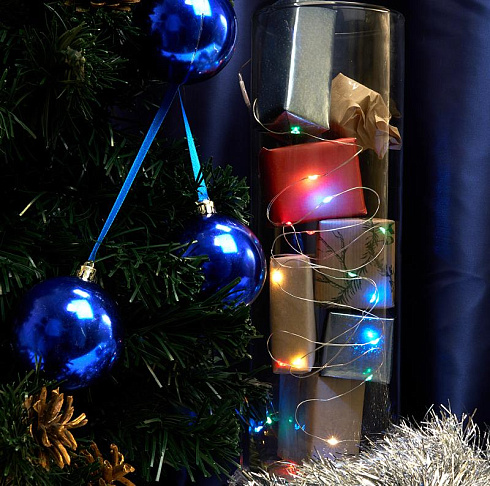 Светодиодная гирлянда CL570 линейная разноцветная 2м + 0.5м с питанием от батареек | 32363 | Feron