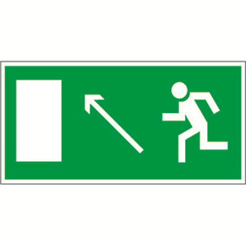 Пиктограмма (Пластина) "Напр. к эвакуационному выходу налево вверх" BL-2010B.E06 для BRIZ, VOLNA, YANTA | a15030 | Белый свет