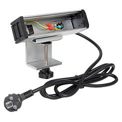 Встраиваемый настольный розеточный блок для крепления к столу, 8 модулей, C-Line, металлик | cl-vnbco-8-s | EKF