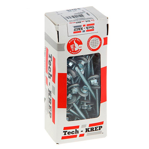 Саморез КР ZP св. 5,5х76 (60 шт) - коробка с окном ( 0,762 кг) | 124631 | Tech-KREP