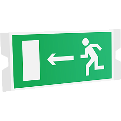 Односторонний рассеиватель ST-46  для URAN STANDARD с пиктограммой ПЭУ 001 Выход налево (202х96) | 4502004400 | Световые Технологии