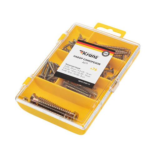 Набор саморезов для ДСП 76 шт. | KR-01-3101-11 | Kranz