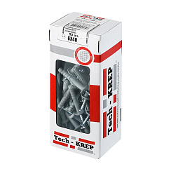 Дюбель-гвоздь 6х40 гриб. манжета (полипропилен) (50 шт) - коробка с ок Tech-Kre ( 0,202 кг) | 112709 | Tech-KREP