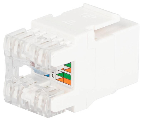 Коннектор RJ45 CAT6 UTP Keystone, цвет белый  ОФИС 18-8002-0 | Б0063290 | ЭРА