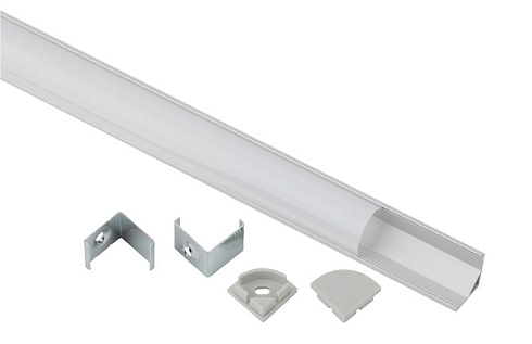 Комплект с угловым анодированным профилем  1616R-1m 16х16мм, 1м, серебристый CAB280  | Б0062772 | ЭРА