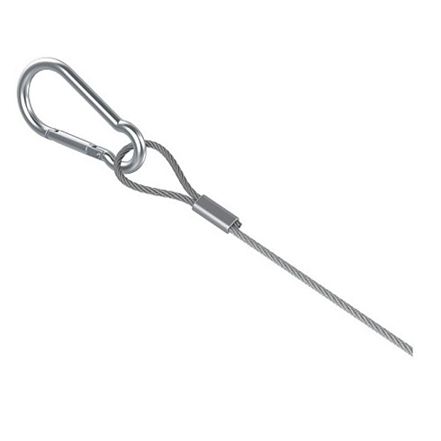 Трос оцинкованный с карабином и замком 7 м, толщ. 2,0 мм, Сендзимир цинк, 070107 | ТРК-7-2,0-СЦ |  Ostec