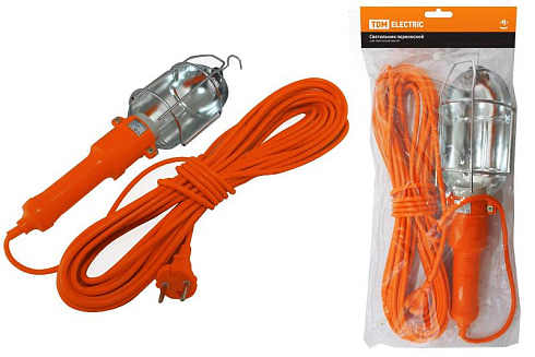 Светильник переносной УП-2Р 60Вт ЛН Е27 IP20 круглая вилка 2Р/5метров | SQ0306-0004 | TDM