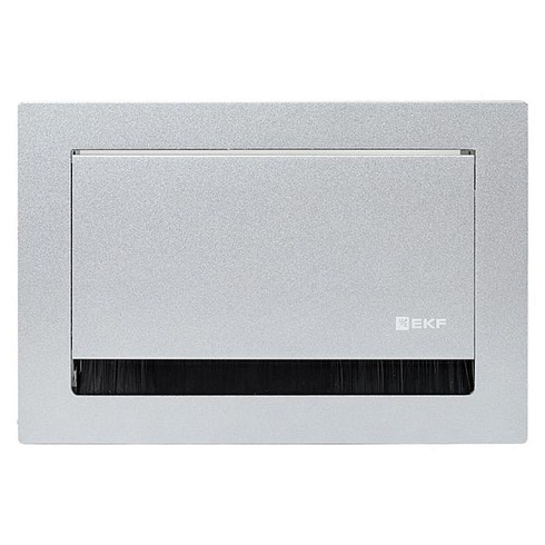 Встраиваемый настольный лючок, 4 модуля=2 поста, C-Line, металлик | cl-vnl-4-s | EKF