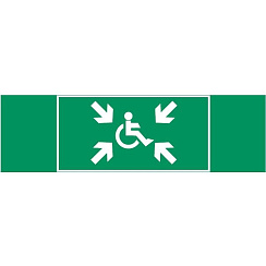 Пиктограмма (наклейка) "Безопасная зона МГН" 310х90мм для авар-эвакуац св-ка Basic IP65 | V5-EM02-60.002.032 | VARTON