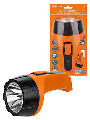 Фонарь «Комета 5» ручной аккумуляторный,  2 Вт 1 светодиод+10 SMD, 0,7 А*ч 230 В вилка,  | SQ0350-0082 | TDM