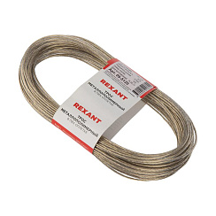 Трос стальной в ПВХ оплетке d=2,0 мм, прозрачный (моток 20 м) | 09-5120 | REXANT