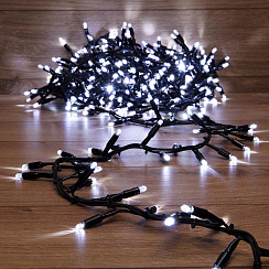 Гирлянда Кластер 10 м, 400 LED, черный каучук, IP67, соединяемая, цвет свечения белый | 315-265 | NEON-NIGHT