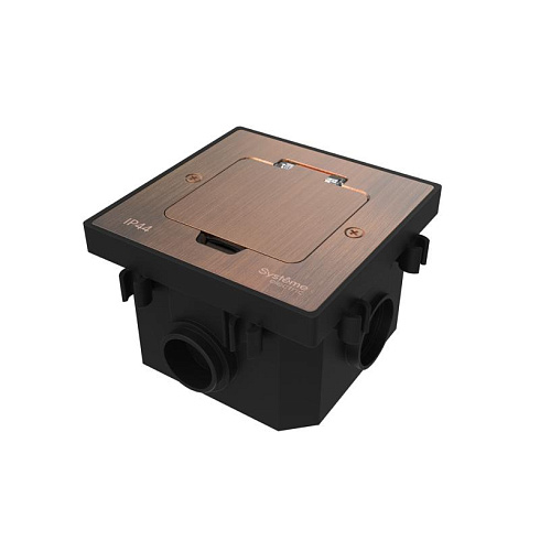 MultiDesk Лючок на 2 модуля IP44 с монтажной коробкой для бетонных полов МЕДЬ, тип MDK20 | MDK20202CC | SE