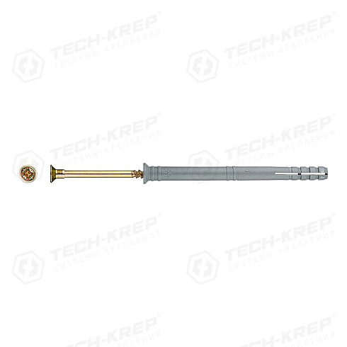 Дюбель-гвоздь 8х100 пот. манжета (полипропилен) (50 шт) - ведро ( 0,715 кг) | 126858 | Tech-KREP