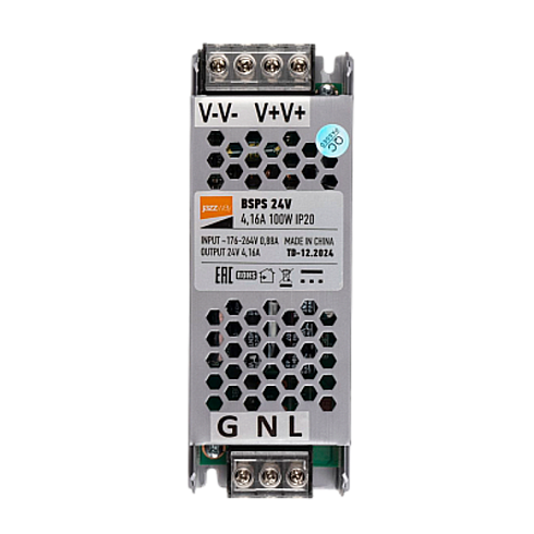 Драйвер (блок питания) для светодиодной ленты BSPS 24V    4,16A=100W IP20 2 г.гар  | .5062184 | Jazzway