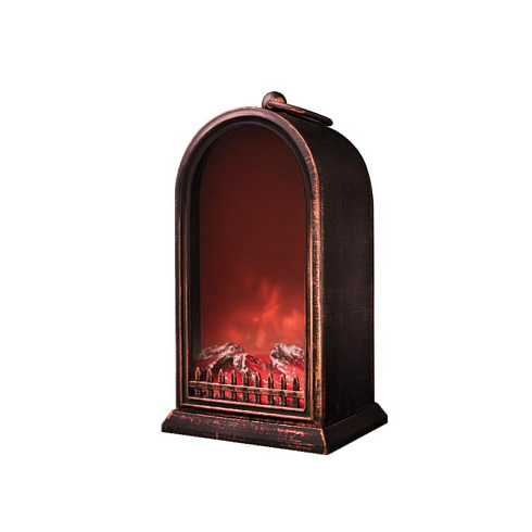 Светодиодный камин Фьюжн с эффектом живого огня 14,7x11,7x25 см, батарейки 2хС (не в комплекте) USB, бронзовый | 511-038 | NEON-NIGHT