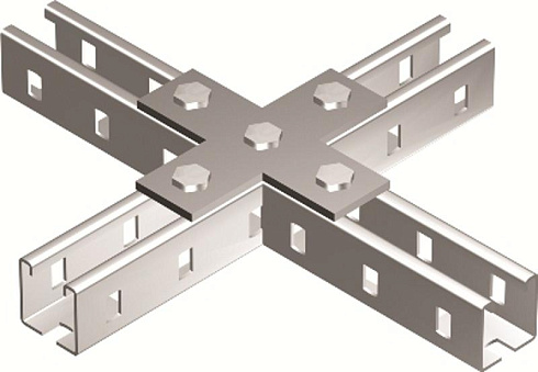 Пластина соединительная Х-обр., горячеоцинкованная | BMD1041HDZ | DKC