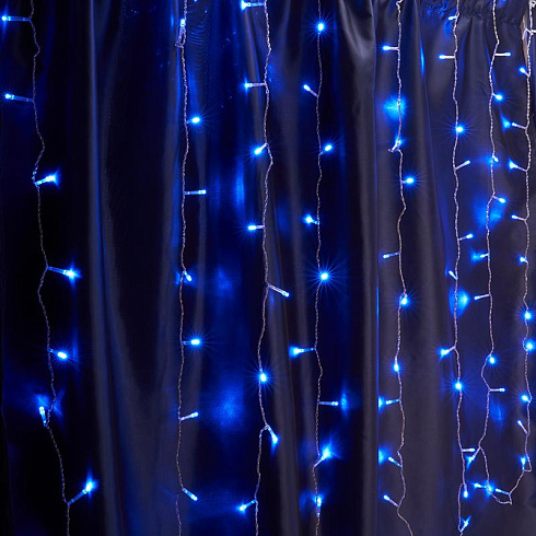 Гирлянда-занавес 230V 480 LED 3*3м, синий, IP44 , сетевой шнур 3м в комплекте, CL24 | 41628 | FERON