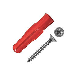 Саморез ШУц 3,5х50 пот. гол. + дюбель трехсегментный 6х35 (24 шт) - пакет Tech-K ( 0,066 кг) | 112938 | Tech-KREP